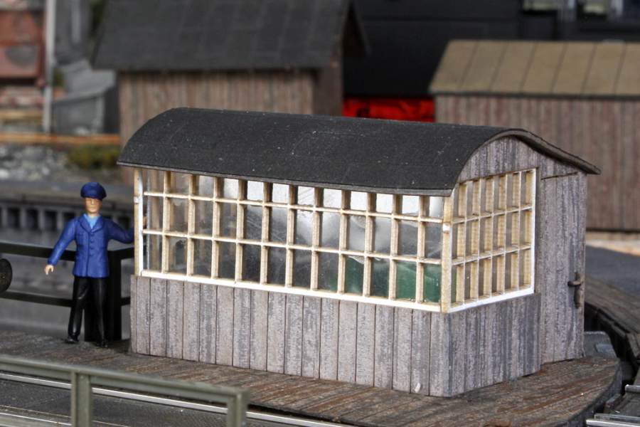 HO- 7291 Drehscheibenhaus grau f. Drehscheibe fleischmann / märklin