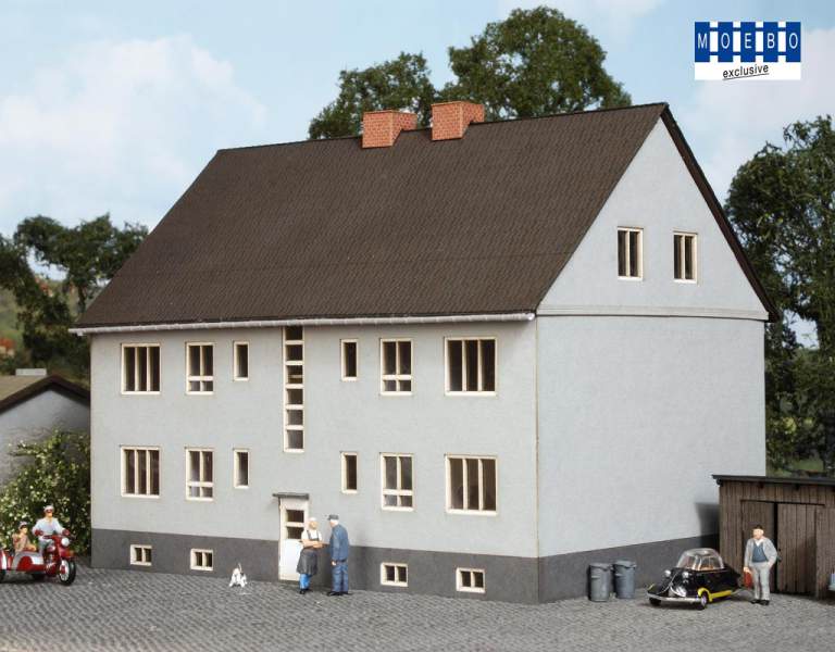 HO- 0260 Eisenbahnerwohnhaus f. eine Siedlung -grau-