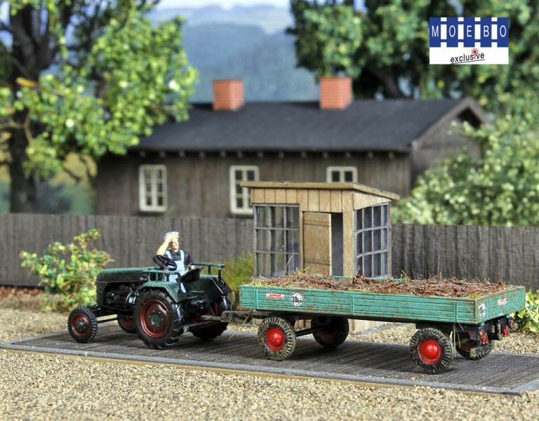 TT- 900320 Wiegehaus und Waage mit Bohlenbelag "Carl Leun" -beige - hell- -