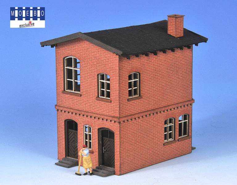 HO- 500126 preußische Blockstelle / Stellwerk -nach Originalplan -ziegelrot-