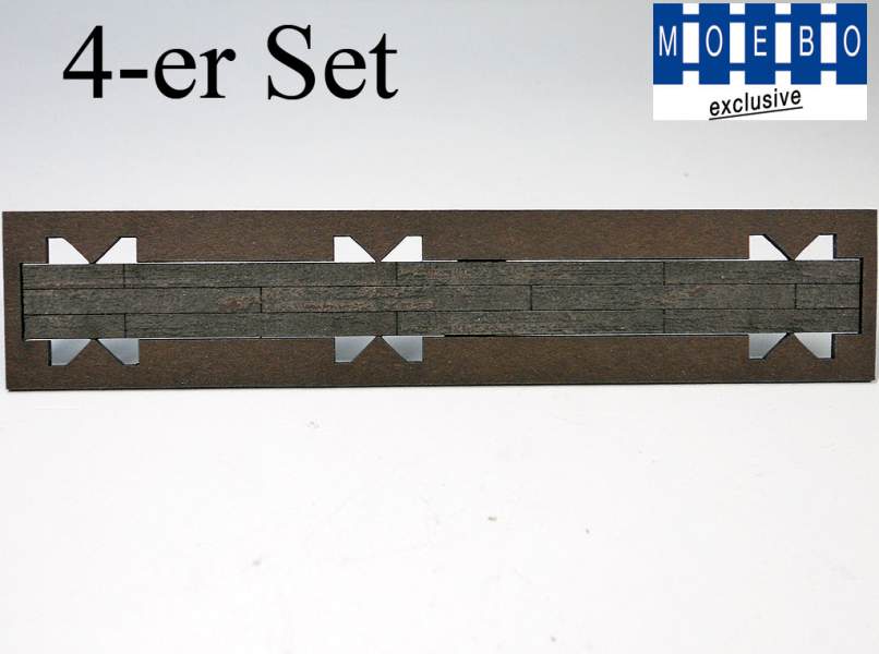 HO- 0402 Dielenweg -schmal- Präzisionsgravur in Echtholzoptik 0,75mm Stärke (Set m. 4 Stück)