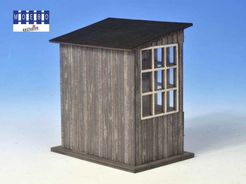 0- 140251 Wiegehaus / Torposten verwittert nach Originalplan  -grau-
