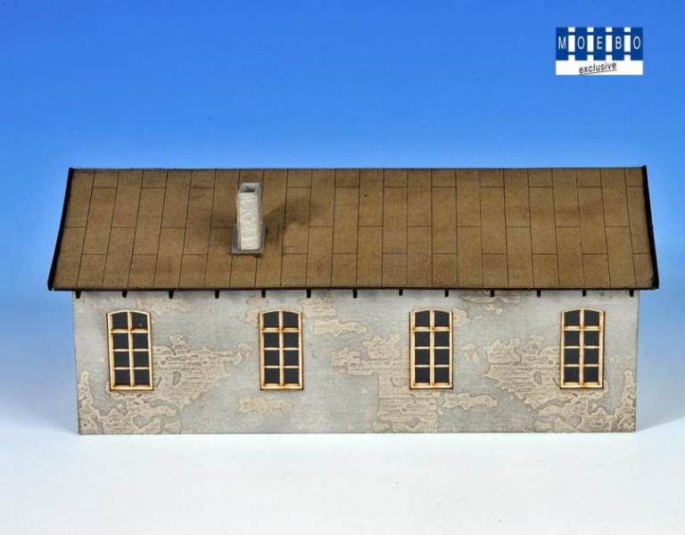 HO- 000117 Werkstatt mit abfallendem Putz -grau-