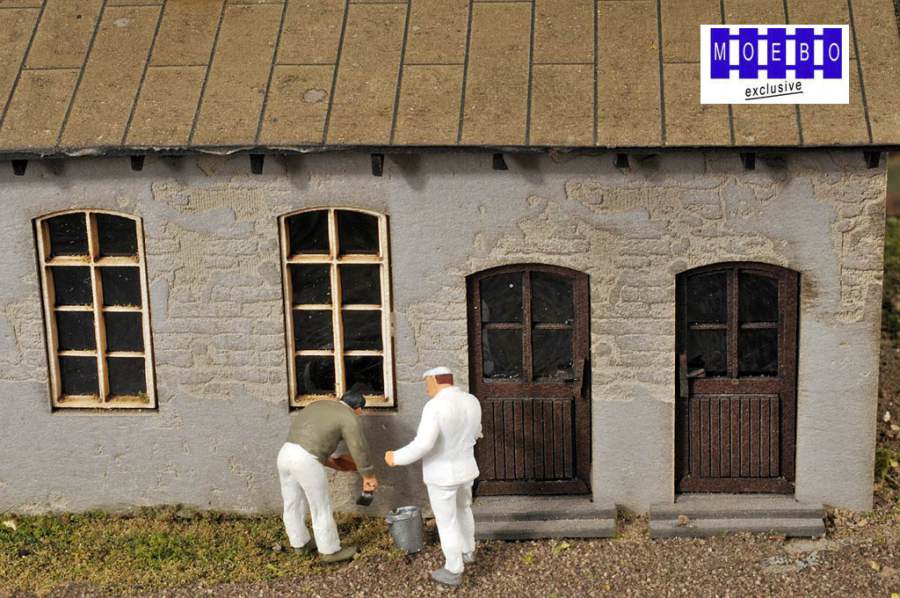 HO- 0119 Nebengebäude mit abfallendem Putz -grau-