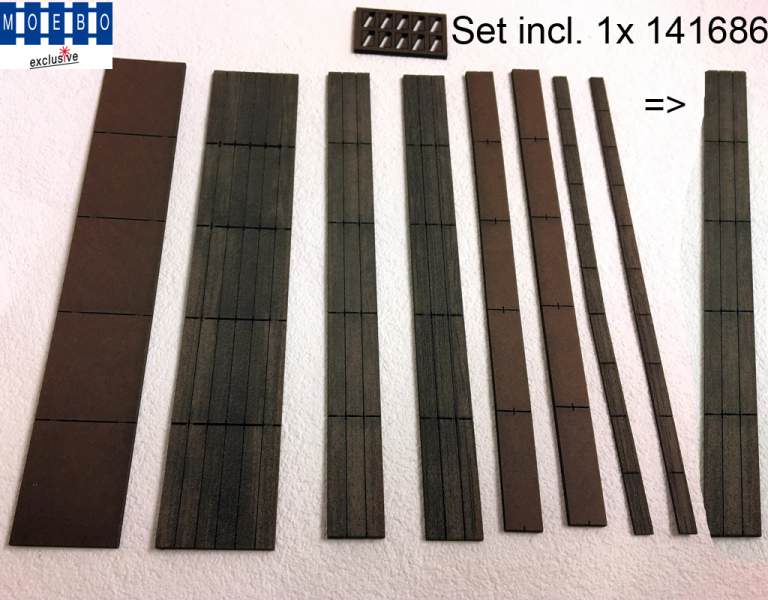 0- 141685 hölzerner Gleisübergang f. Lenz-Gleis Spar - SET (5 Stück)