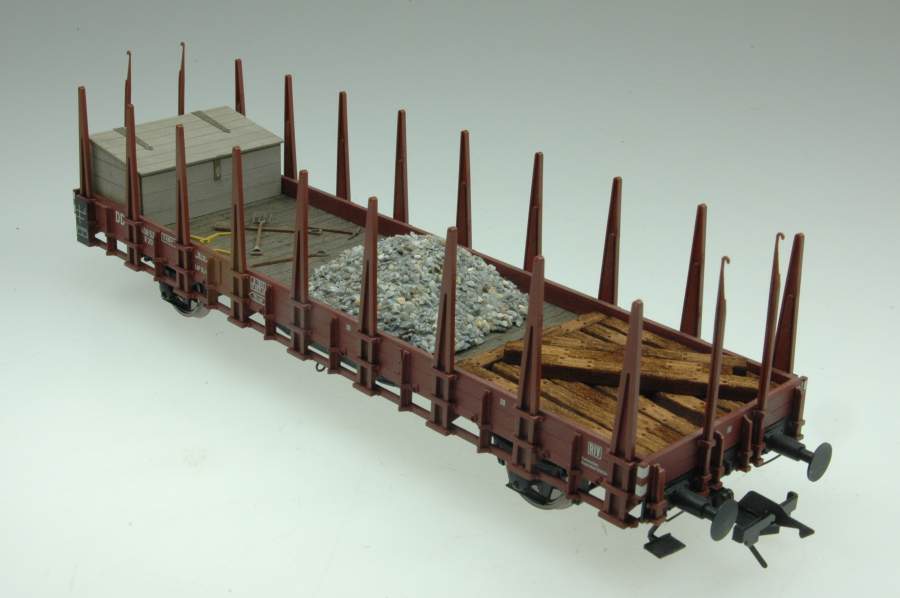 0- 140997 Ladungseinsatz "Baudienst" für Lenz Rungenwagen R20 (Fertigmodell)   Kooperationsmodell