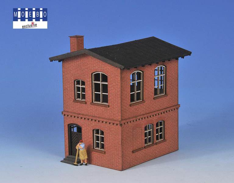HO- 500126 preußische Blockstelle / Stellwerk -nach Originalplan -ziegelrot-