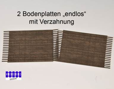 HO- 2233 2x Bodenplatte Dielen 0,7mm Stärke 9*15cm verzahnt Präzisionsgravur in Echtholzoptik