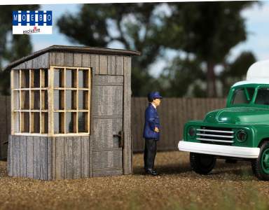 HO- 000251 Weighing house Torposten weathered -grey- *Taster kit*